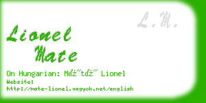 lionel mate business card